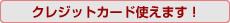 クレジットカード使用できます